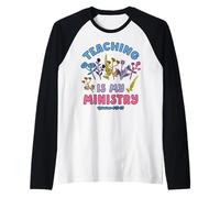 Christian Teacher Teaching Ministry Wildflower Jesus Pastor Raglan Baseball Tee