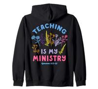 Christian Teacher Teaching Ministry Wildflower Jesus Pastor Zip Hoodie