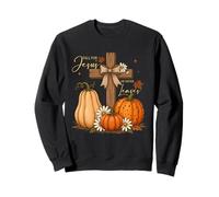 Christian Thanksgiving I Fall For Jesus He Never Leaves Sweatshirt