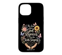 Christian The Lord Rejoices Over You Zephaniah 3:17 Gift Case for iPhone 15