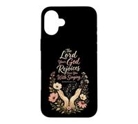 Christian The Lord Rejoices Over You Zephaniah 3:17 Gift Case for iPhone 16 Plus