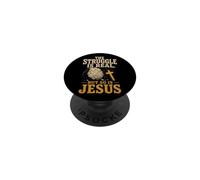Christian The Struggle Is Real But So Is Jesus Gift PopSockets Adhesive PopGrip