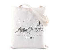 Christian Tote Bag Worship Canvas Bag Baptism Gift Bible Verse Gift If The Stars Were Made To Worship So Will I Gift For Religious People (So Will Tote)