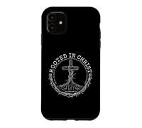 Christian Tree Roots Cross Colossians 2 7 Bible Verse Case for iPhone 11