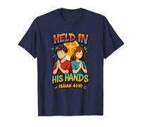 Christian Urban Faith Message - Held by His Hands T-Shirt