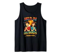 Christian Urban Faith Message - Held by His Hands Tank Top