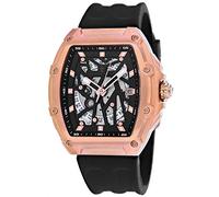 Christian Van Sant Men's Odyssey Stainless Steel Automatic Watch with Rubber Strap, Black, 24 (Model: CV6195), Black, Automatic Watch