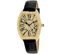 Christian Van Sant Women's Elegant Quartz Watch with Leather Strap, Black, 16 (Model: CV4820)