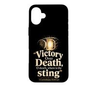 Christian Victory Over Death Bible Verse Gift Case for iPhone 16 Plus
