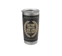Christian Victory Through Our Lord Jesus Christ Gift Stainless Steel Insulated Tumbler