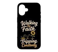 Christian Walking By Faith Tripping Constantly Gift Case for iPhone 16
