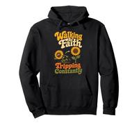 Christian Walking By Faith Tripping Constantly Gift Pullover Hoodie
