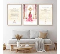 Christian Wall Art Blessed Mother Mary Art Jesus Art Eucharist Canvas Art Religious Wall Decor Holy Communion Poster Prayer Wall Decor Virgin Mary Wall Art Scripture Wall Decor 16x24 Inchx3 Unframed