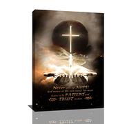 Christian Wall Art Hand Of God Quotes Wall Decor Cross Canvas Religious Jesus Painting Black Pictures Canvas Prints Motivational Framed Modern Artwork For Home Living Room Bedroom Bathroom 16"x24"