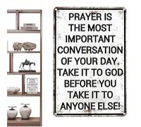 Christian Wall Art Inspirational Vintage Sign Wall Hanging Prayer Message Faith Based Interior Decor Rustic Spiritual Display for Home Office Use