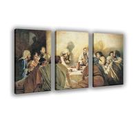 Christian Wall Art Last Supper Wall Decor - The Last Supper Painting Canvas Print Art, Jesus Last Supper Picture Art For Living Room Dinning Room Frame-style-1 20x30inch(50x75cm)