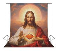 Christian Wall Art Poster, Jesus Wall Art, Farmhouse Wall Decor, Jesus Painting, Jesus Art, Jesus Print, Bible Verse Wall Art, Printable Wall Art Photography Cloth56x98inch(142x250cm)