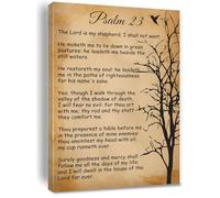 Christian Wall Art Psalm 23 the Lord is My Shepherd Canvas Print Positive Scripture Canvas Painting Home Bedroom Wall Decor Baptism Gift Framed 8 * 12 inch
