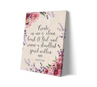Christian Wall Art Psalm 51 10 Bible Verse Create In Me A Clean Heart O God Scripture Print Home Wall Decor Inspirational Faith Gift(Framed,08x12inch(20x30cm))