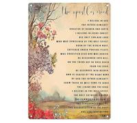 Christian Wall Art The Apostles Creed Prayer Poster Inspirational Wall Decor Modern Metal Sign For Living Room Or Church Metal Sign Plaque Poster 8X12 Inches