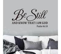 Christian Wall Decals for Living Room: Bible Verse Quotes Inspirational Positive Vinyl Art Wall Stickers for Bedroom Wall Decor - Be Still and Know That I am God 28.6" X 15"