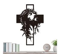 Christian Wall Decor | Black Vertical Hangable Sculpture | Wooden Religious Room Decor - for Home Workplace Church Dorm Prayer Room Chapel