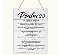 Christian Wall Decor, Psalm 23 Scripture Decor, Hanging Wooden Plaques Decor, Bible Verse Hanging Sign, Religious Decor for Home Church, Christian Artwork, Farmhouse Wall Plaque with Hanging Rope