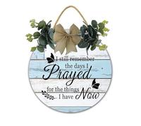 Christian Wall Sign I Still Remember The Days I Prayed for The Things I Have Now Religious Family Sign Christian Gifts Bible Verse Decor Fall Thanksgiving Christmas Decoration 30x30 CM