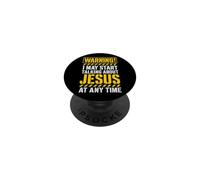 Christian Warning I May Talk About Jesus Faith Gift PopSockets Adhesive PopGrip