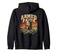Christian Warrior Armed Through Faith Armor Of God Zip Hoodie