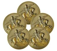Christian Warrior Challenge Coin Strength and Courage Pocket Token Bible Verses Gift (Pack of 5)