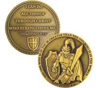 Christian Warrior Challenge Coin Zinc Alloy Bible Verses Medallion Pocket Hug Token