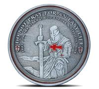 Christian Warrior Challenge Coins Knights Templar Red Cross Religious Coin