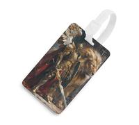 Christian Warrior Knight Lion (3) Luggage Tags for Suitcases TPU Baggage Tag Cute Travel Bag Label Tags White-Style