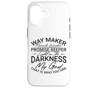 Christian Way Maker Miracle Worker Light in the Darkness Case for iPhone 16