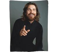 Christian Wayne Bale Flannel Blanket Soft Thow Blankets Air Conditioning Blanket Bedding Fleece Blanket For Sofa Couch Living Room Bedroom 150CM X 125CM