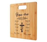 Christian Wedding&Baptism Gift,Faith Inspired Chopping Board - Kitchen Gift with Uplifting Bible Verse for Women & Men, Kitchen Decor, 11" L x 11.6" W x 0.4" Th,A-8