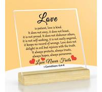 Christian Wedding Gifts for Couple Acrylic Plaque with Stand Bible Verse Gifts Inspirational Religious Wedding Gifts Bridal Shower Gift for Daughter Sister Friend Engagement Party Decorations