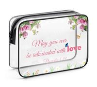 Christian Wedding Gifts for Women Marriage Prayer Makeup Bag Religious Anniversary Valentine's Day Gift for Friends Sister Daughter Bridal Shower Gifts Clear Cosmetic Bag Inspirational Spiritual Gifts