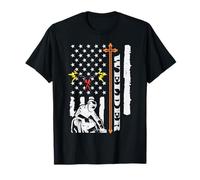Christian Welder US Flag Cross Welding Patriot Men Women Kid T-Shirt
