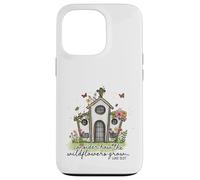 Christian Wildflowers Grow Church Luke 12:27 Scripture Case for iPhone 13 Pro