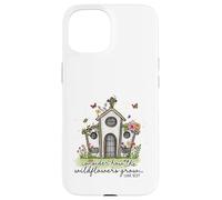 Christian Wildflowers Grow Church Luke 12:27 Scripture Case for iPhone 15