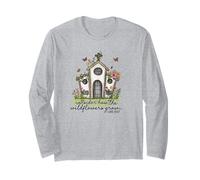 Christian Wildflowers Grow Church Luke 12:27 Scripture Long Sleeve T-Shirt