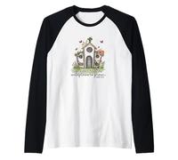 Christian Wildflowers Grow Church Luke 12:27 Scripture Raglan Baseball Tee