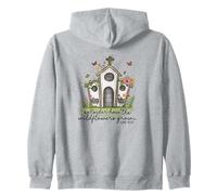 Christian Wildflowers Grow Church Luke 12:27 Scripture Zip Hoodie