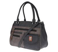 Christian Wippermann Large Women's Shoulder Bag in Leather Look, black / grey, 32 x 24 x 12 cm