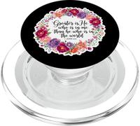 Christian Woman Bible Verse Jesus Greater Is He Who Is In Me PopSockets PopGrip for MagSafe