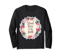 Christian Woman Bible Verse Quote Stand Firm in The Faith Long Sleeve T-Shirt