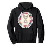 Christian Woman Bible Verse Quote Stand Firm In The Faith Pullover Hoodie