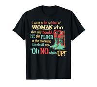 Christian Woman Cowboy Boots Religious Inspirational Quote T-Shirt